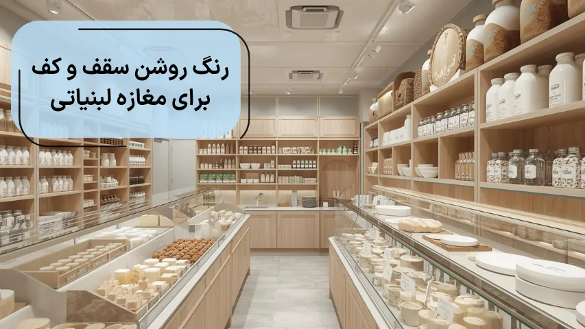 رنگ روشن سقف و کف برای مغازه لبنیاتی